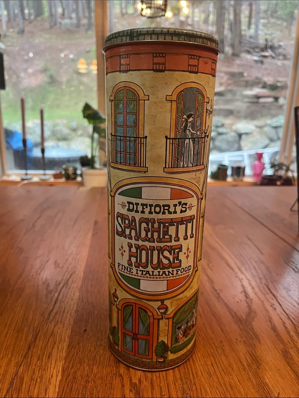 Vintage Spaghetti House Decorative Tin - Orange Accent